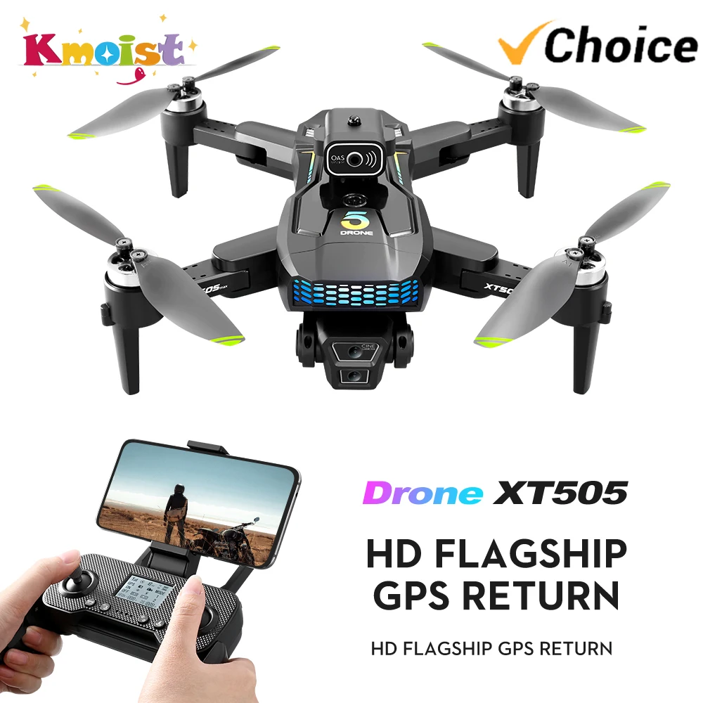 

New XT505 GPS Drone 8K Professional Dual Camera 5G WIFI FPV Optical Flow Obstacle Avoidance Brushless Motor Quadcopter RC Drone