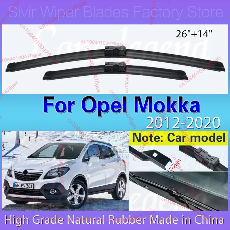 

Car Front Window Wiper Blades For Opel Mokka Buick Encore 2012 - 2020 Windshield Windscreen Wiper 26"+14" Car Accessories