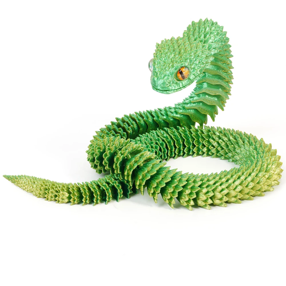 Realistic 3D Printed Snake Toy Multicolor Rotatable Simulated Snake Ornament PLA 30/45/60cm Animal Simulation Model Halloween