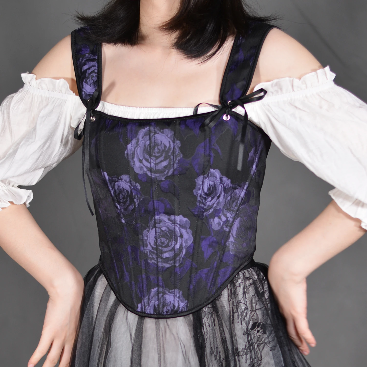 Corset Français Vintage à Fleurs Sexy pour Femme, Bustier Crop Top, Précieux à Lacets, Camisole Façonnant, Streetwear