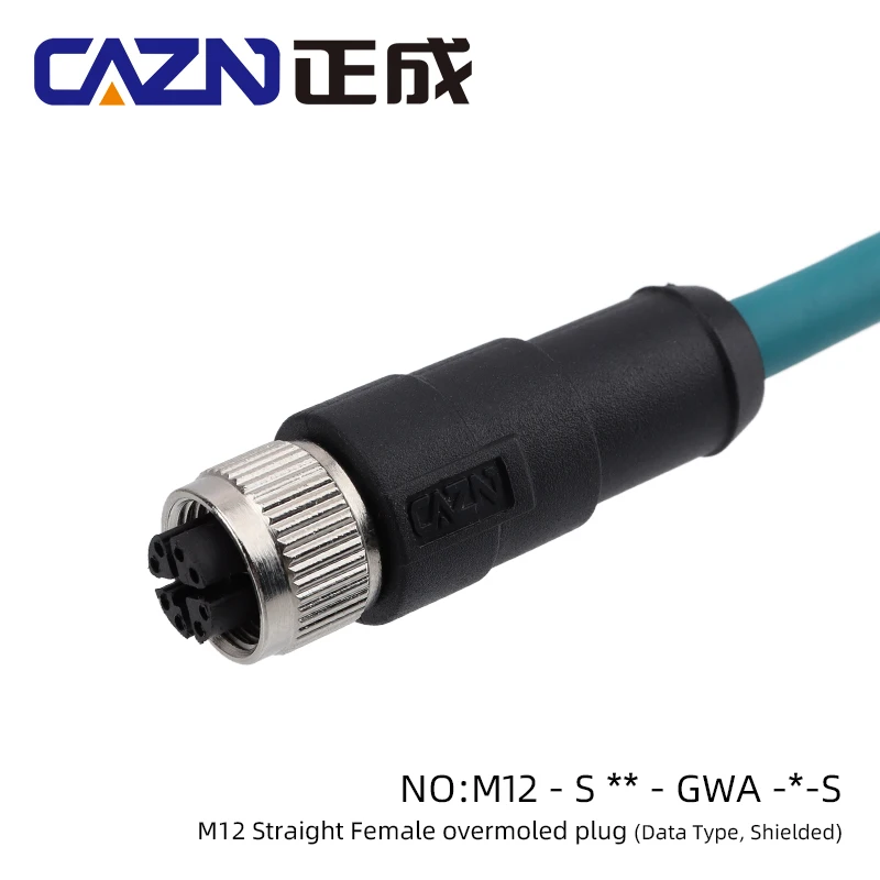 M12 8X Cable CAT6A PUR angled male to straight male