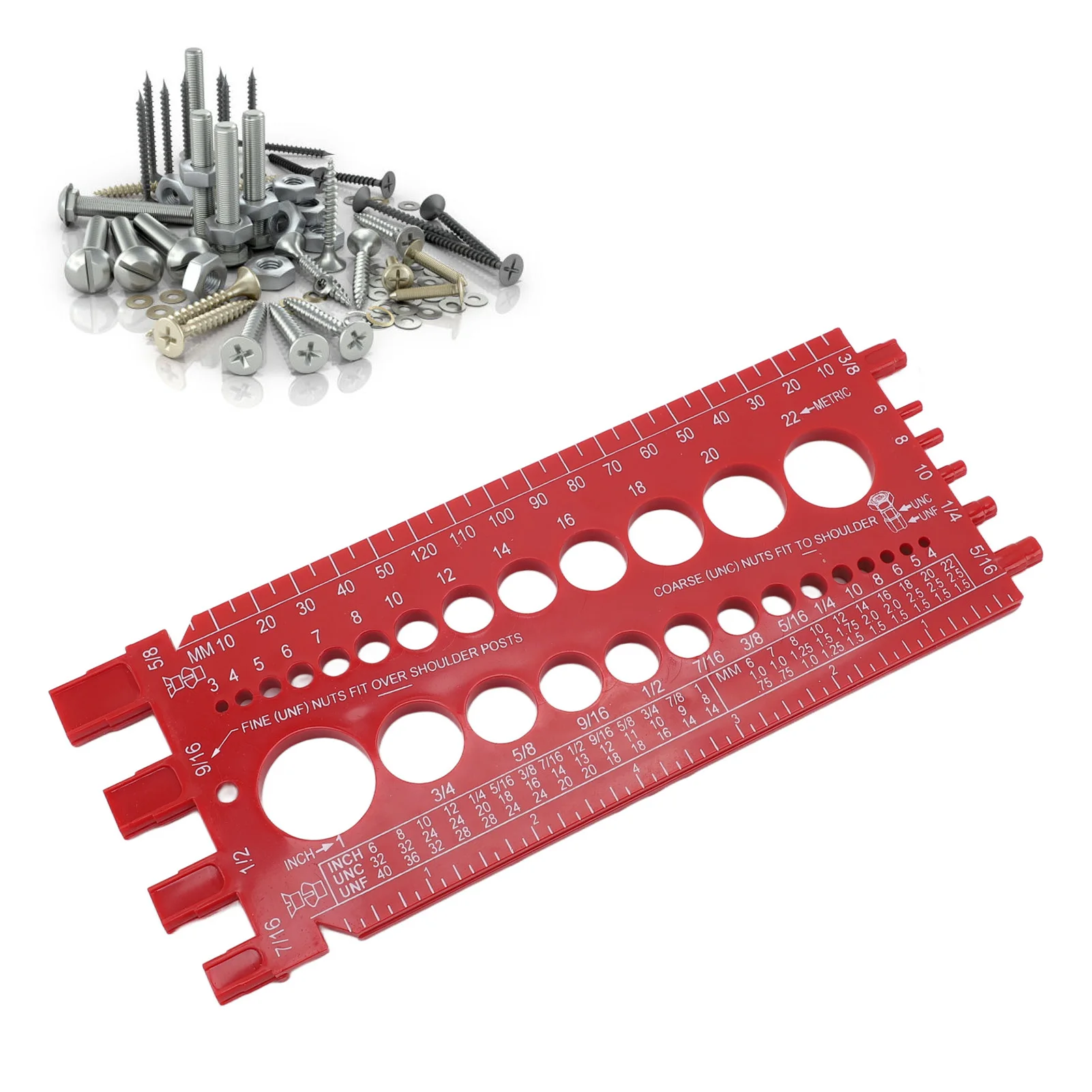 

Nut Bolt Thread Gauge ABS Highly Accurate Portable Bolt Nut Identifier Gauges For Repairing