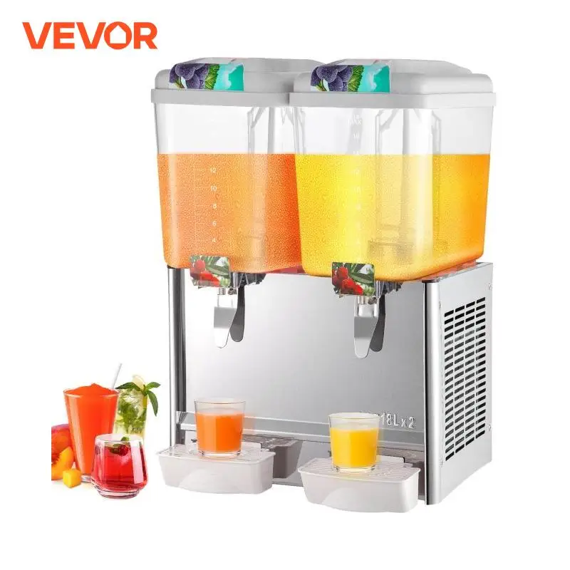 

VEVOR Commercial Beverage Dispenser.5 Gallon 36L 2 Tanks Juice Dispenser CommercialFood Grade Material Ice