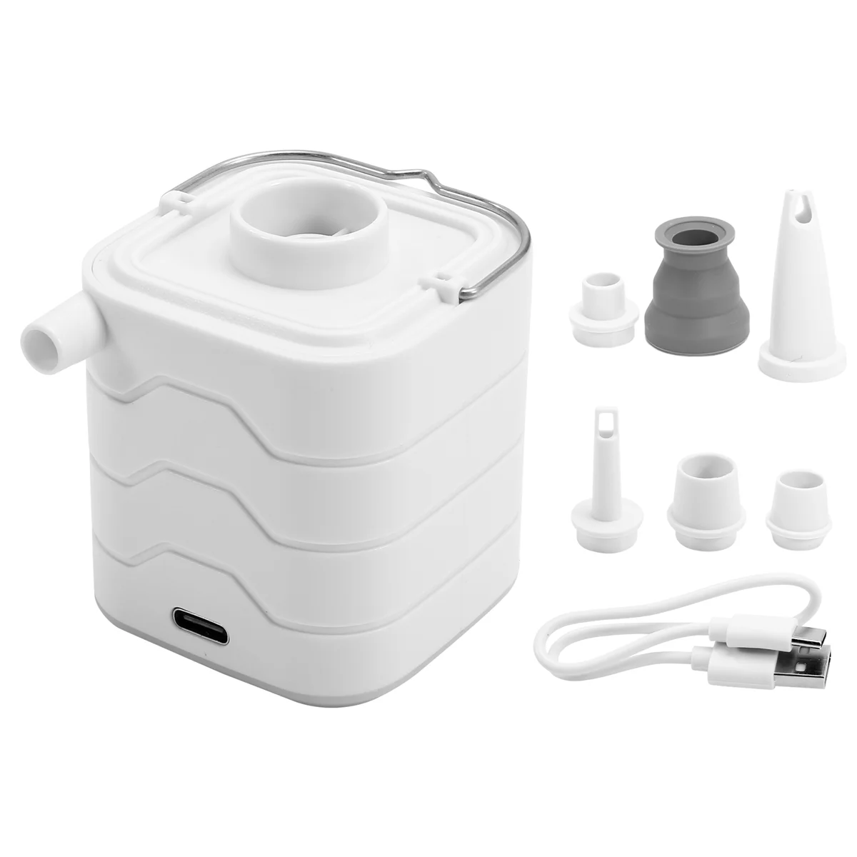 Portable Mini Electric Air Pump for Inflatables USB Rechargeable Air Mattress Inflator for Sleeping Pad Camping Mattres