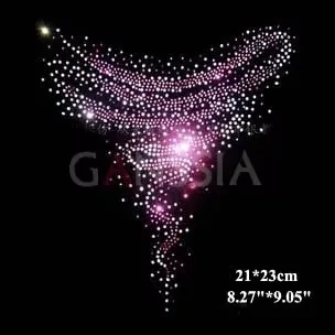 4pcs/lot ( Size: 21X23cm)Newest Firework Hot fix Rhinestones Heat Transfer Design Iron on Motifs Rhinestone Applique (SS-1912)