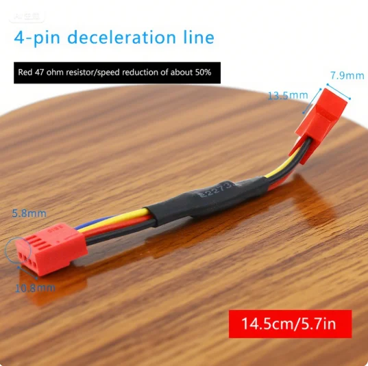 5PCS Fan Speed Noise Resistor Slow Down Cable Fan Resistor Cable 3 / 4 Pin Male To 3 / 4Pin Female Connector Reduce PC CPU