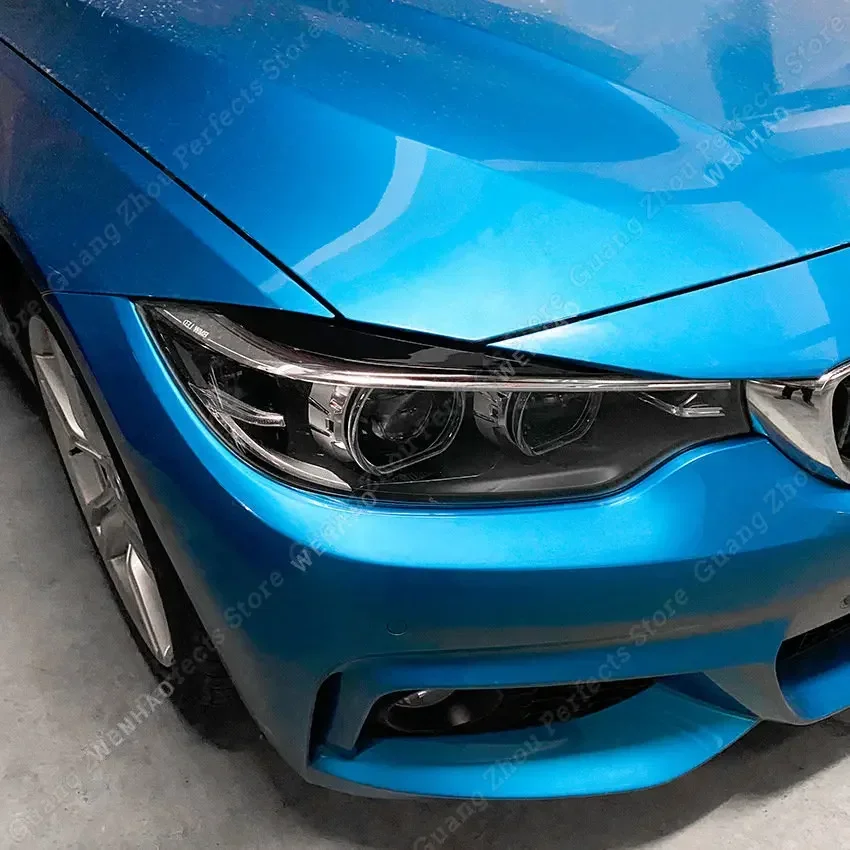 2Pcs ABS Gloss Evil Headlight Eyebrows Eyelid For BMW 4 Series F32 F33 F36 M4 420d 420i 425d 430i 435i 440i 2013-2021 Tuning