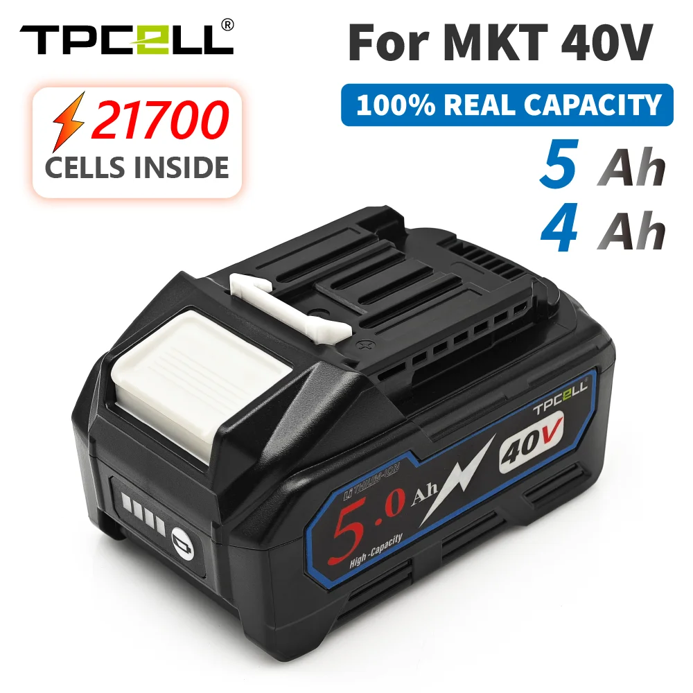 TPCELL 40V 4Ah/5Ah 마키타 40V XGT 21700 테이블리스 셀 교체용 배터리 전동 공구 리튬 이온