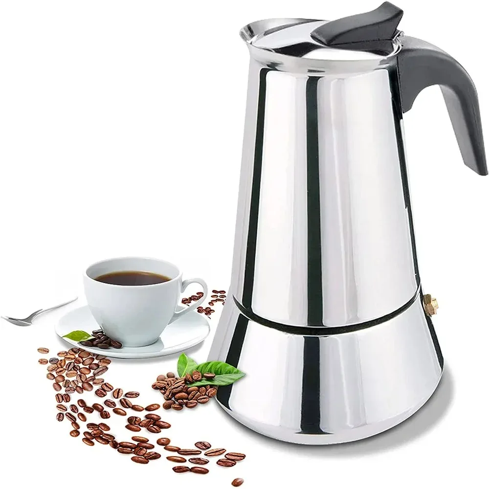 

100-600ML Moka Pot Coffee Pot Rapid Stovetop Coffee Brewer Kettle Latte Stove Classic Coffeeware Barista Kitchen Accessories