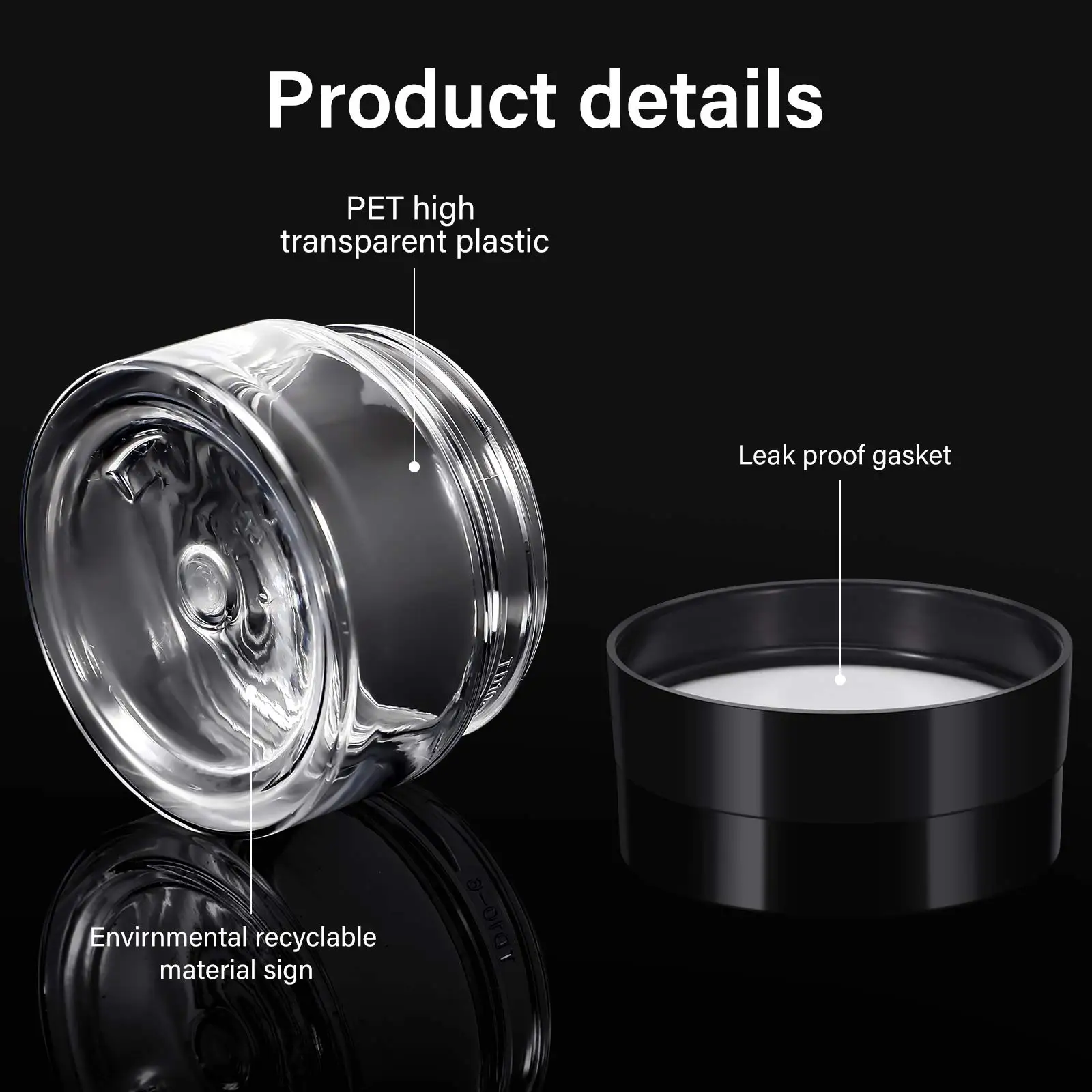 Picture 6: 24-6Pcs Round Wide-mouth Plastic Container Jars with Lids 100ml Lotion containers for Travel Storage Makeup Beauty Products