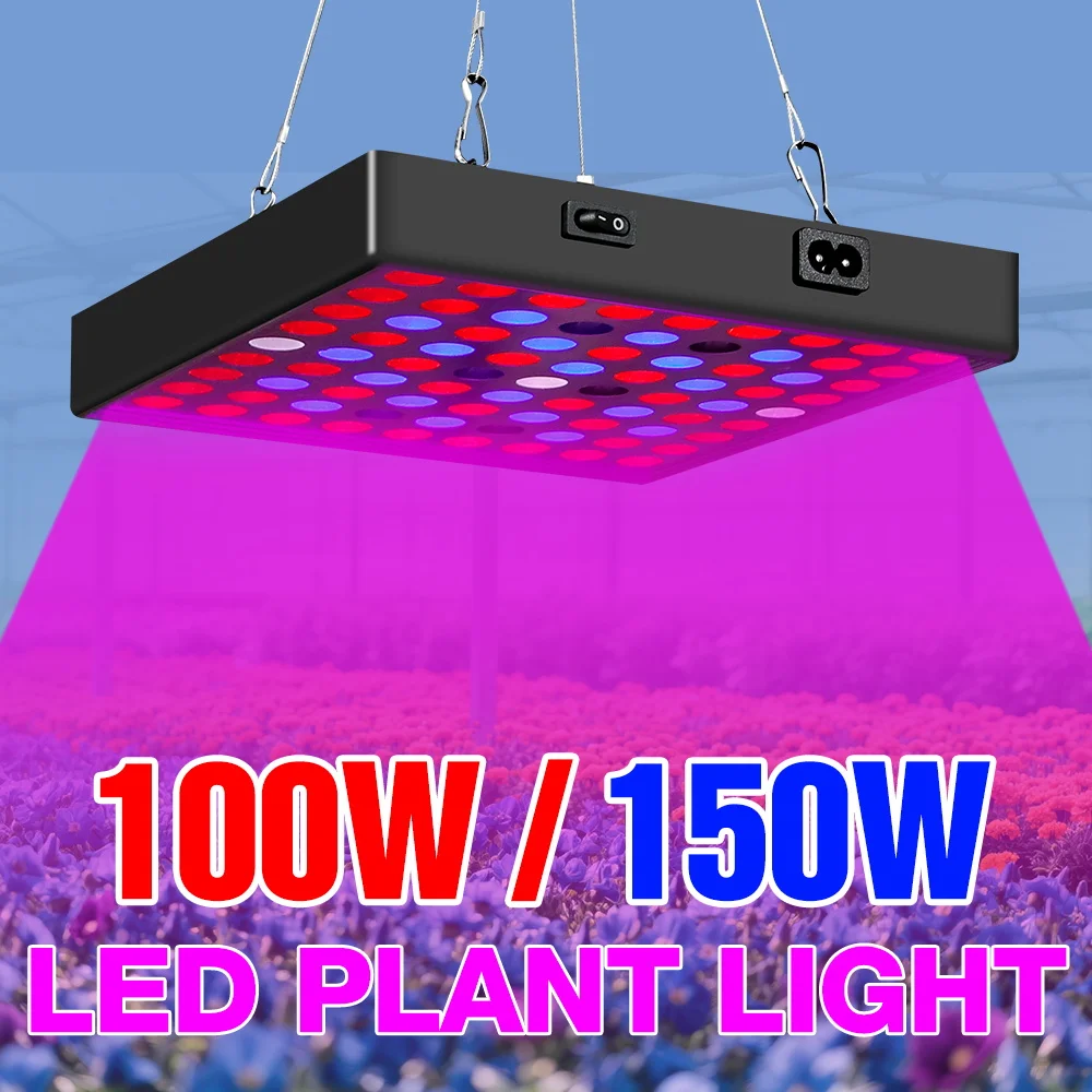 

150W LED Grow Light Full Spectrum Indoor Plant Lamp Greenhouse Tent Hydroponics Succulent Flowers Fruit Vegetables Fill Lighting
