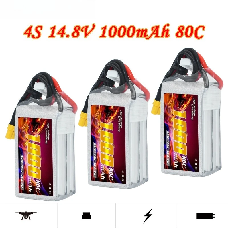 

1000mAh 4S 14.8V 80C FPV LiPo Battery for FPV Drone Models Lithium Battery