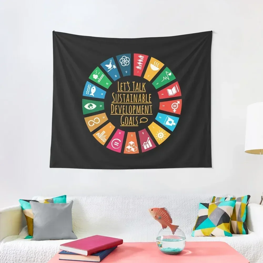 Let's Talk SDGs | UN Global Goals Logo | United Nations Sustainable Development Goals 2030 Tapestry Bedrooms Decor Tapestry