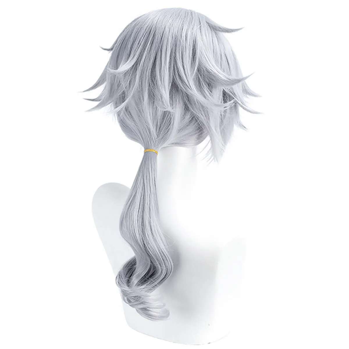 Identity V Embalmer Gatto Cosplay Short Silver Gray Wig with Ponytail