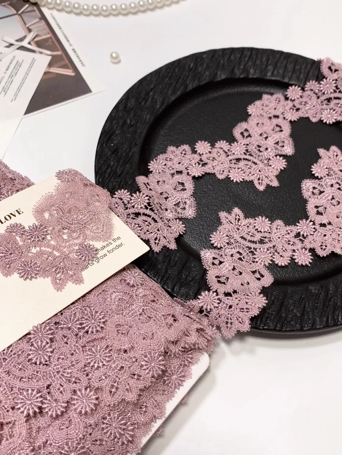 15Yards 5cm Width Shiny Pink Navy Blue Hollow Flower Venise Diy Venice Lace Clothing Accessories Of Various Garment,Bra.Skirt