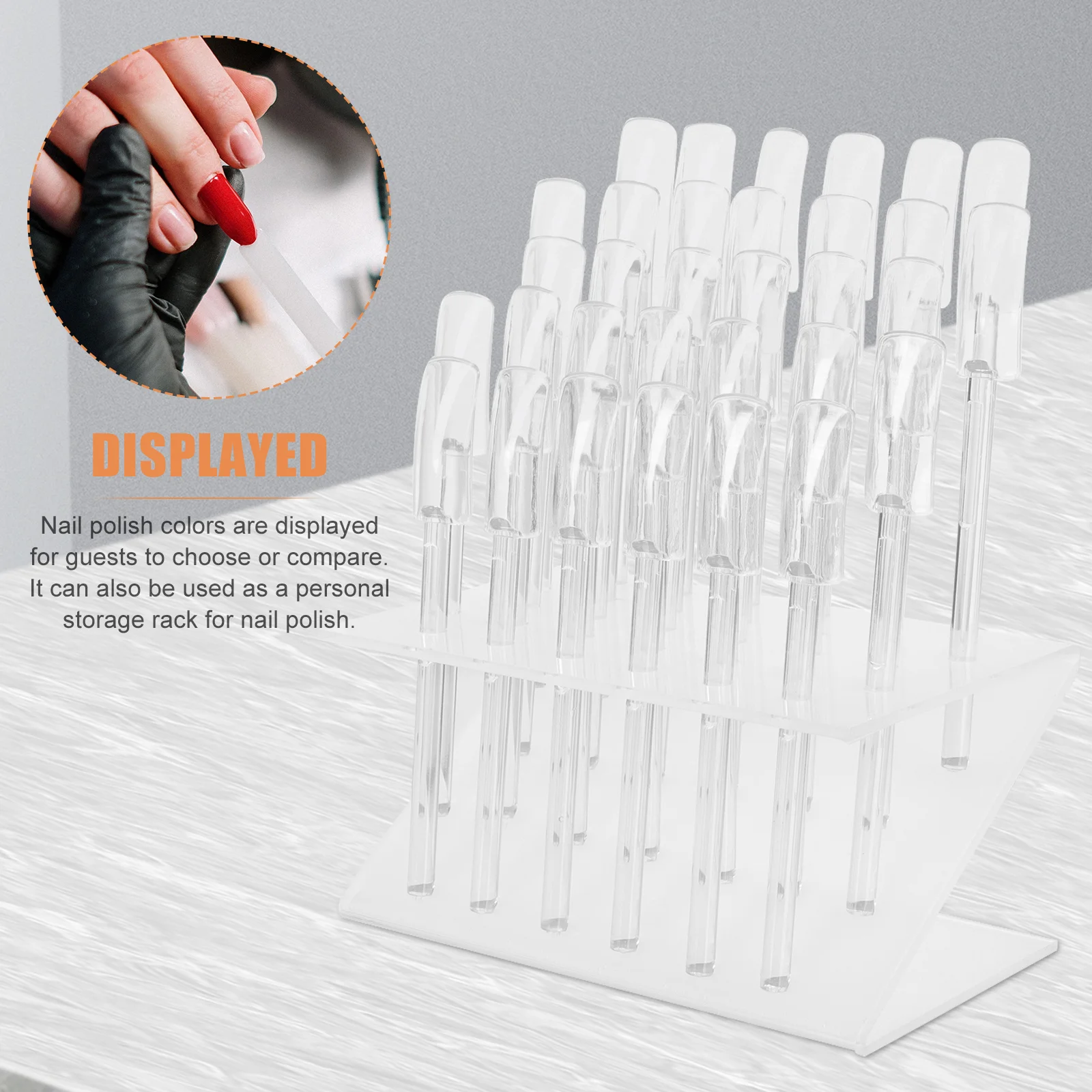 

1Set Premium Material Nail Art Storage Rack Simple Structure Multi-Slot Design Manicure Salon Accessories Tools