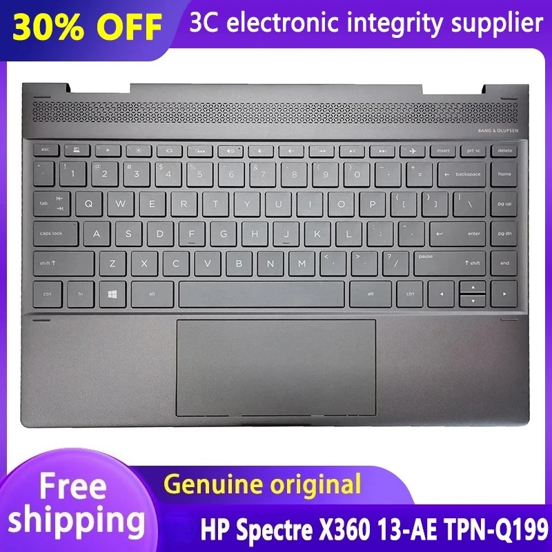 

Original New US Keyboard for Spectre X360 13-AE TPN-Q199 Laptop Palmrest with Backlit Upper Cover Top Case English 942040-001