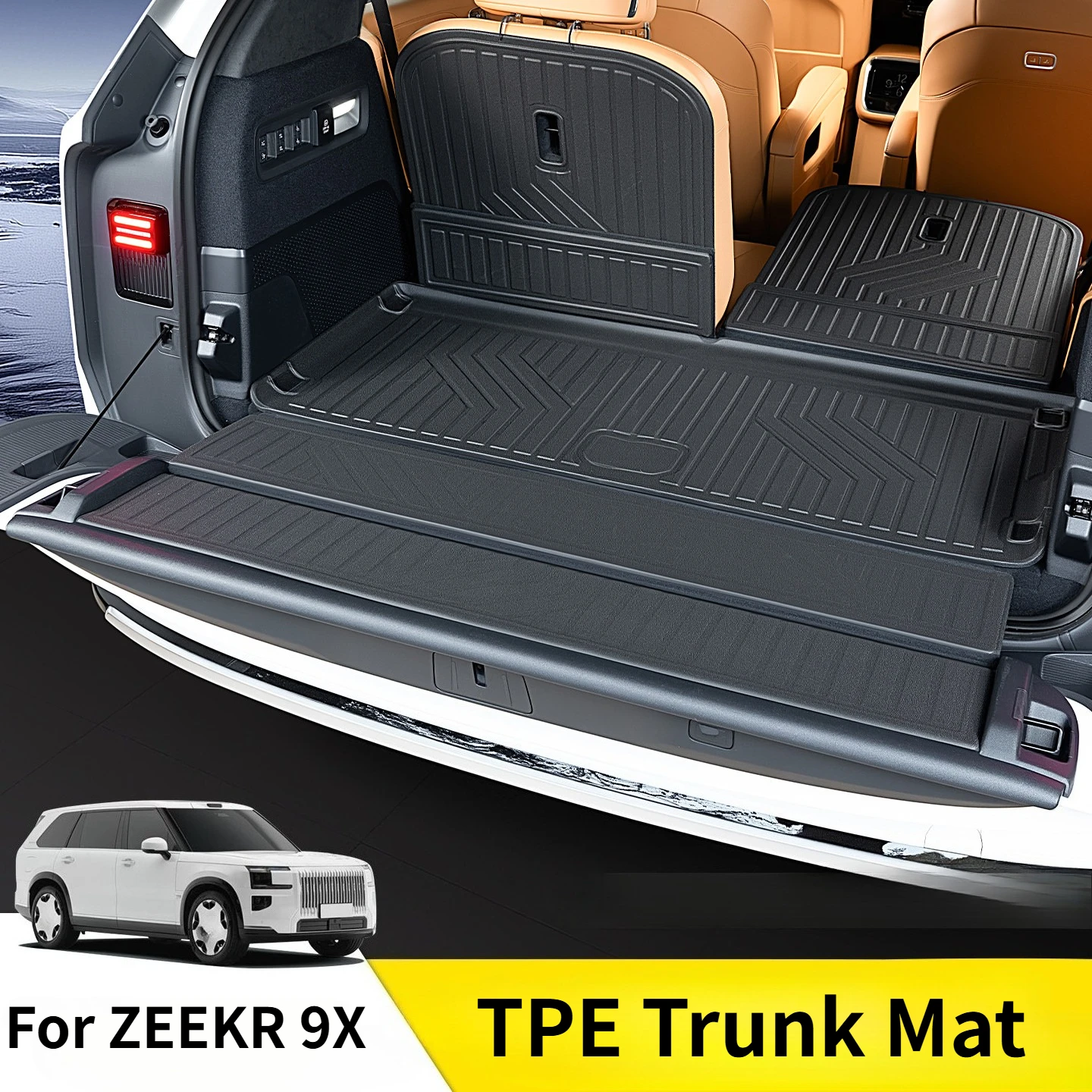 For ZEEKR 9X TPE Car Trunk Mat Cargo Liner Rear Seat Back Pads Seat Back Liner Mat Protection Auto Interior Decorative Accessory