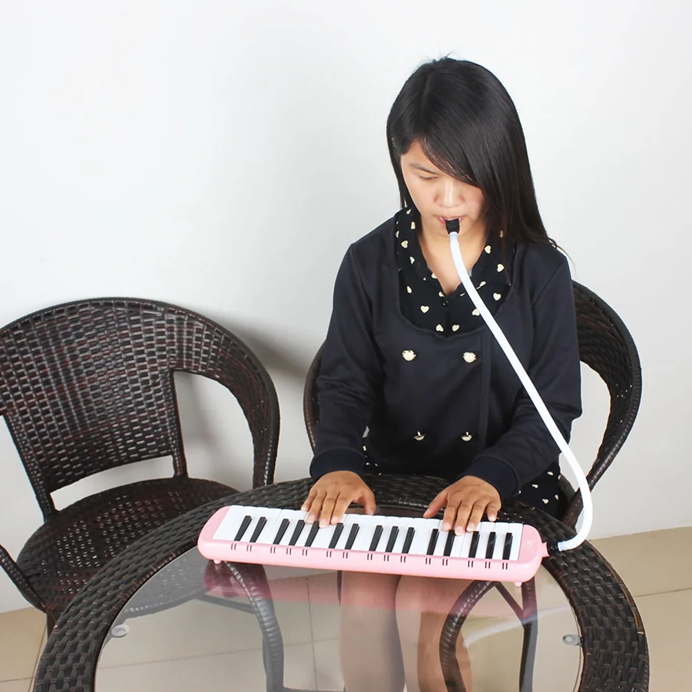 37 مفتاحًا من آلة Pianica Melodica الموسيقية باللون الوردي للمبتدئين ودية محمولة وخفيفة الوزن ومنفوخة بالهواء ولا حاجة إلى بطاريات وجذابة