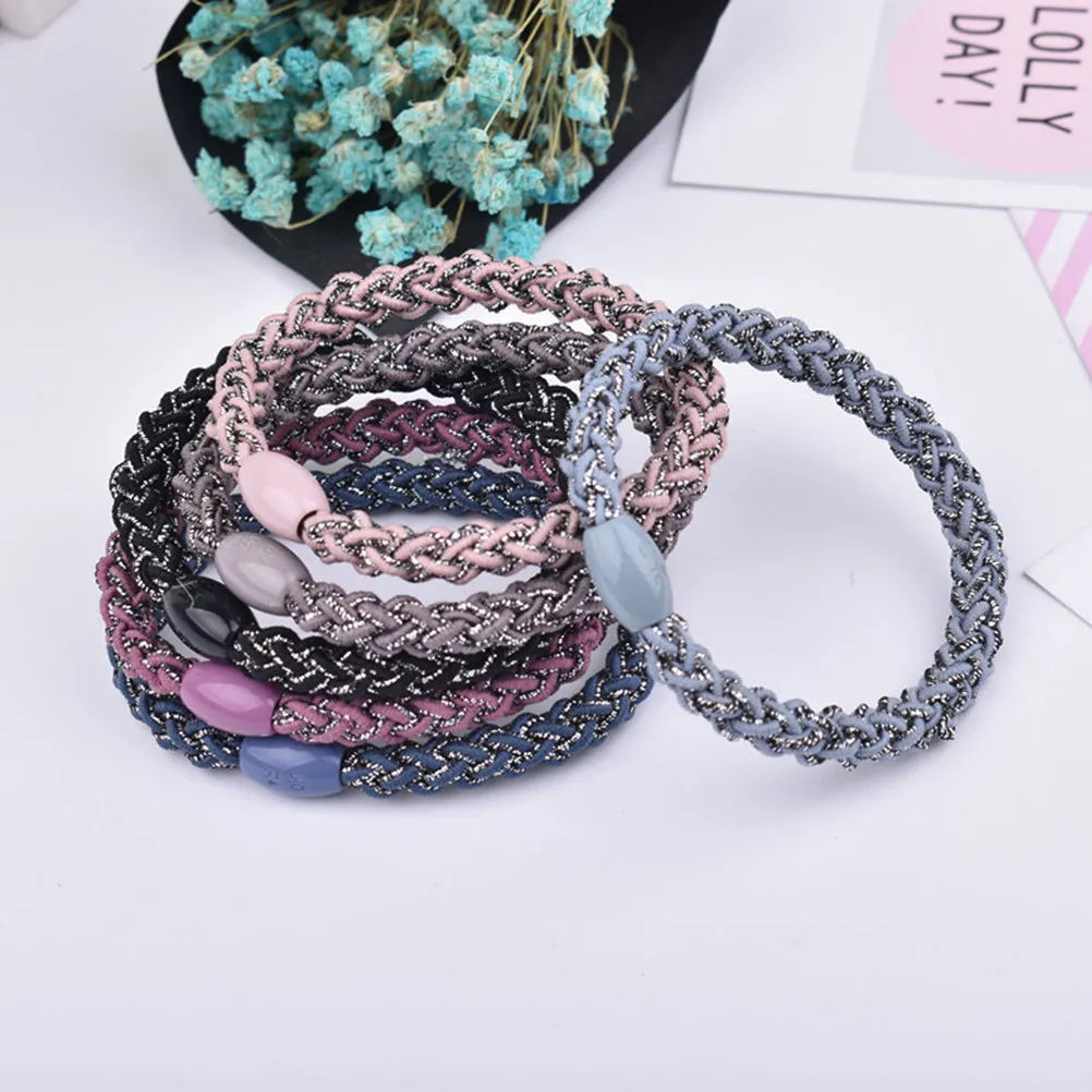 

20 шт. эластичных резинок для волос для женщин, плетеные резинки для хвоста, эластичные аксессуары для волос, разноцветные резинки-скранчи