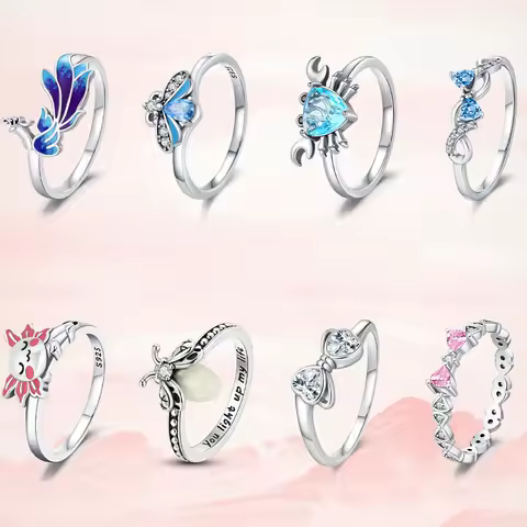 2025 Original Cartoon Animal Ring S925 sterling silver rings Fashion Elegant Jewelry Romantic Gift For Woman Fine butterfly Ring