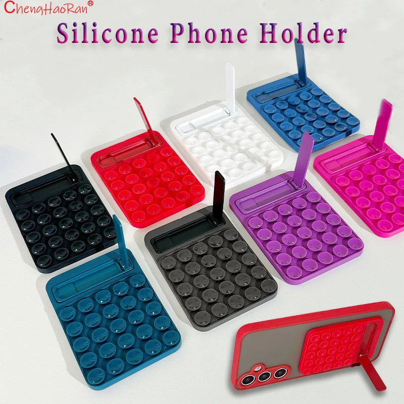 1PC Silikon Saugnapf Handy Zurück Aufkleber Universal Anti-Slip Selbstklebende Klapp Halterung für Glas Oberflächen