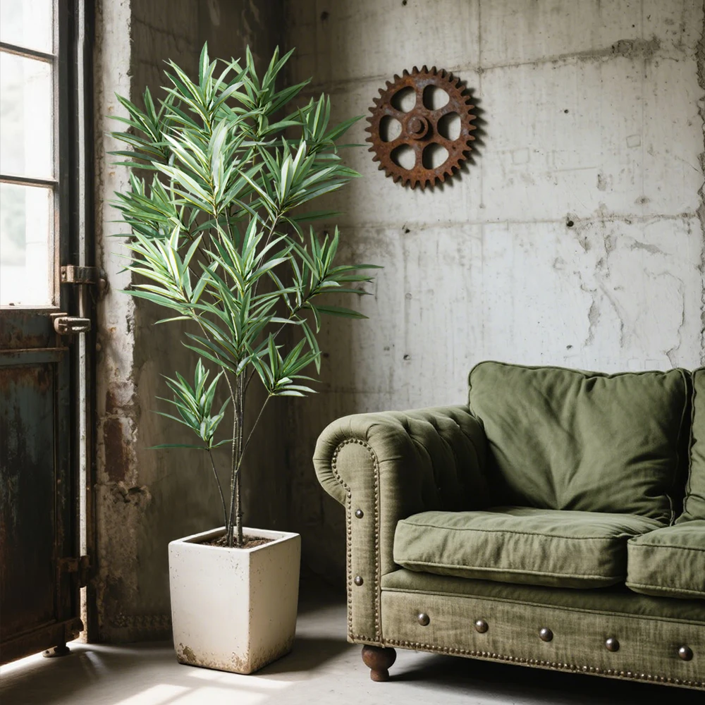 70–115 cm großer künstlicher Olivenzweig, gefälschter Palme, Kunststoff, Dracaena-Pflanzen, tropische Lilie, Bambus, für Heim- und Gartendekoration – Detail 9