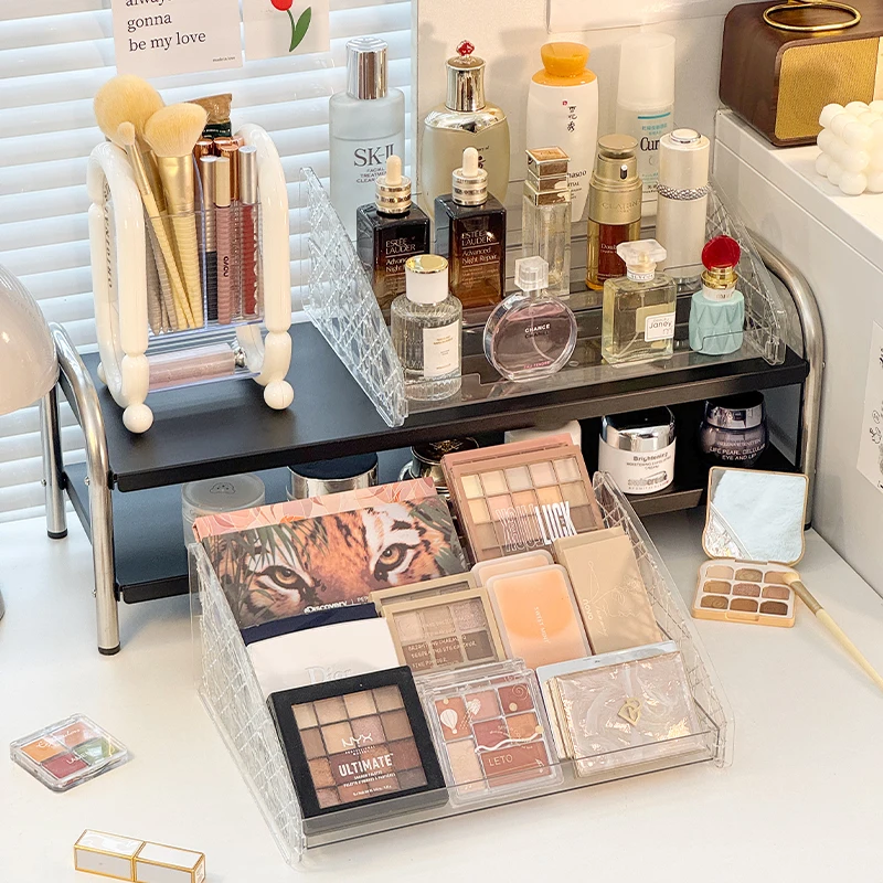 

Acrylic Cosmetic Storage Rack Perfume Display Stand Eyeshadow Palette Organizer Makeup Storage Shelf Clear Desktop Organizer