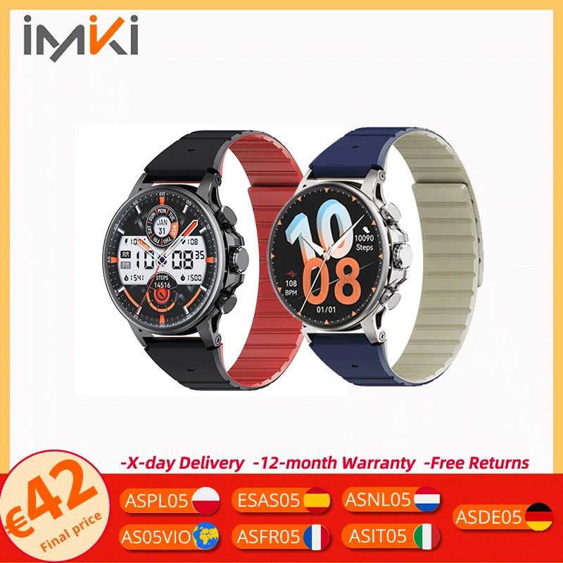 IMIKI Holo Ultra Smartwatch 1,6 inch AMOLED-scherm 100 + sportmodi IP68 Waterdicht Gezondheids-/slaapmonitoring Bluetooth-bellen
