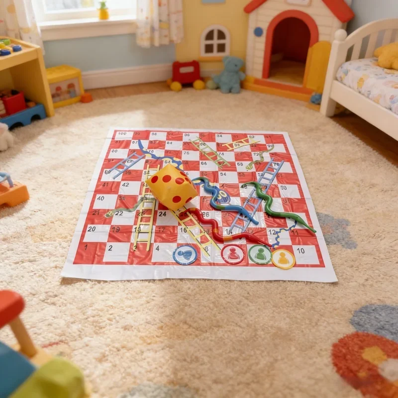 

Портативный игровой коврик для детей, водонепроницаемый, с изображением змей и лестниц, шахматная доска, игровая карта, набор для игр, игрушка, коврик для пикника на открытом воздухе для малышей