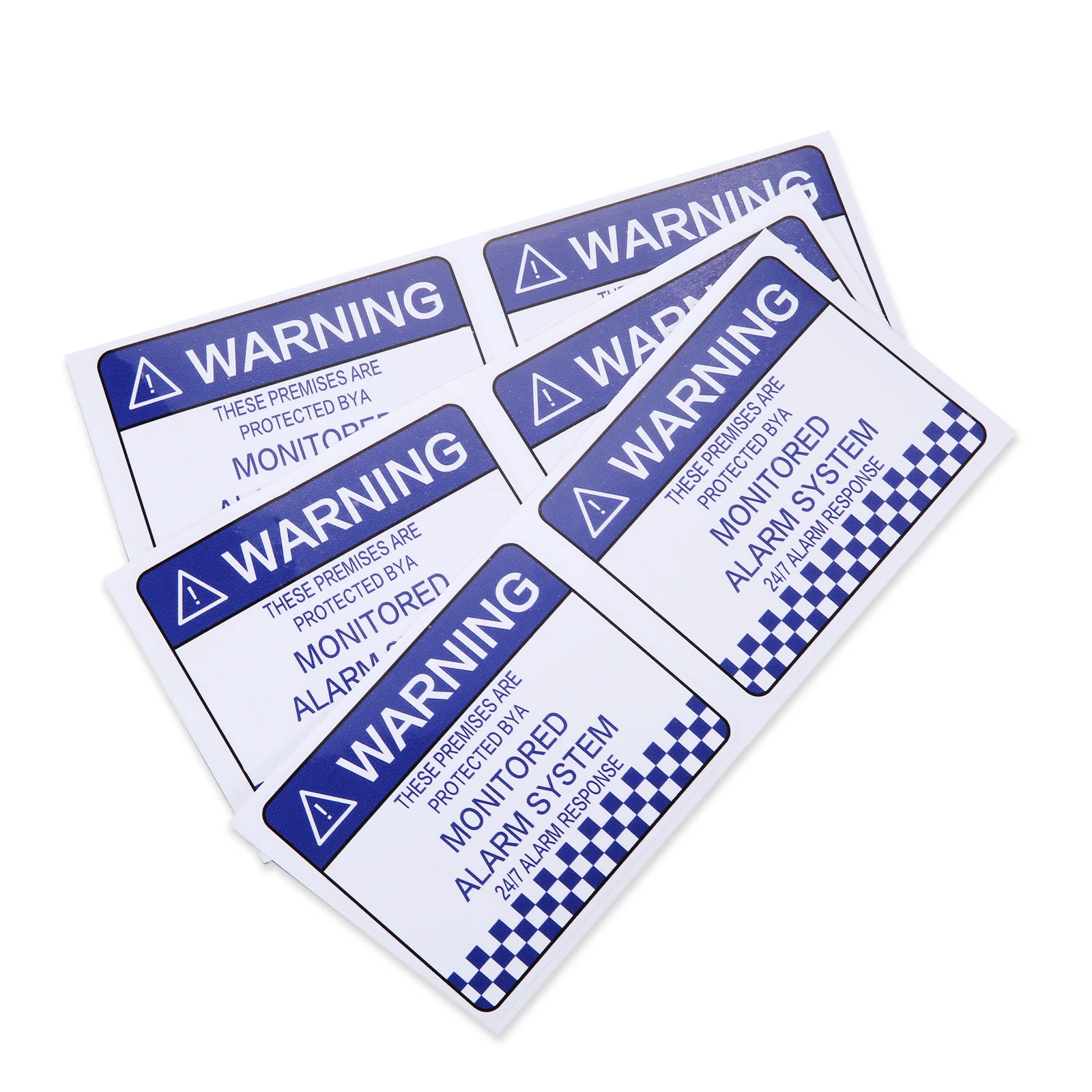 8pcs Office Practical Sign Monitored Alarm System Waterproof Letter Print PVC Warning Security Stickers Self Adhesive Home