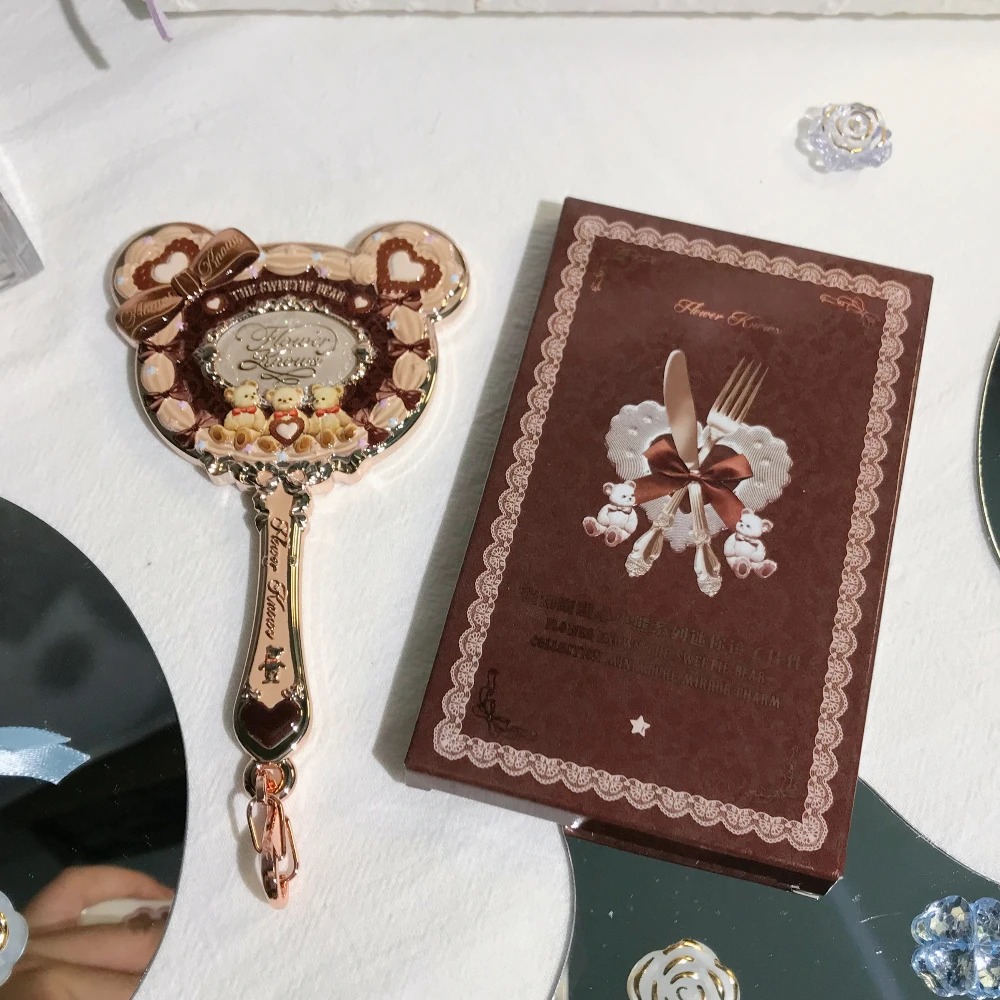 FLOWER KNOWS THE SWEETIE BEAR COLLECTION Make Up Hand Mini Mirrors Cosmetic Mirror Cute Mirror