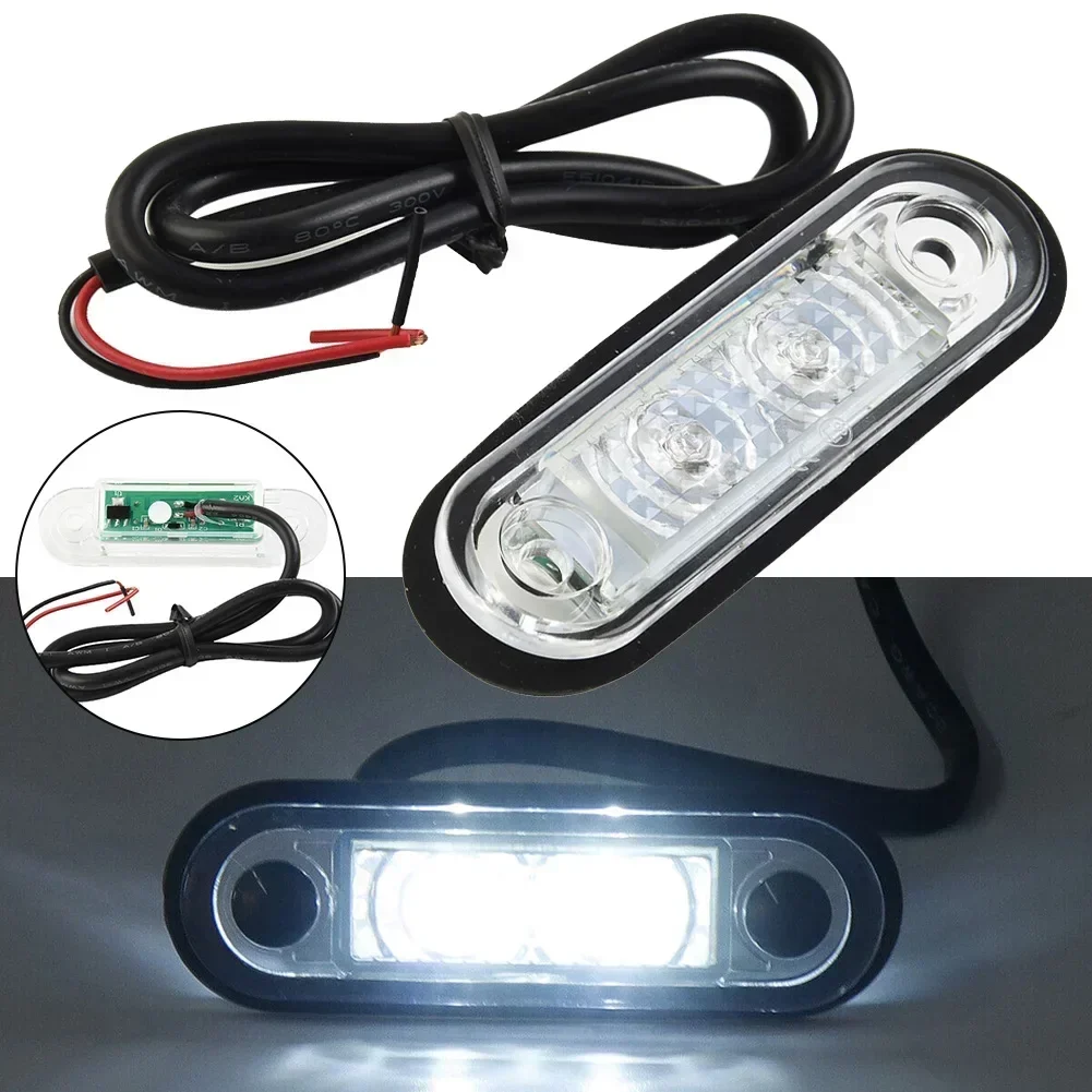 1 Pcs Car Universal WHITE STYLE LED FLUSH FIT BAR MARKER LAMP LIGHT 12v /24v BRAKE TAIL LIGHT Truck Light