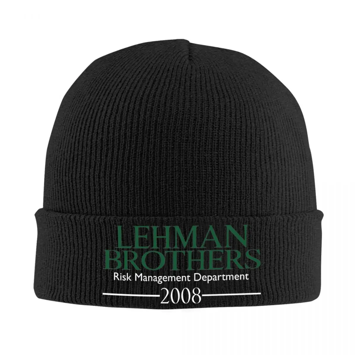 

Lehman Brothers 2008 Risk Management Dept Knitted Hat Women's Men's Skullies Beanies Autumn Winter Hat Acrylic Hip Hop Melon Cap