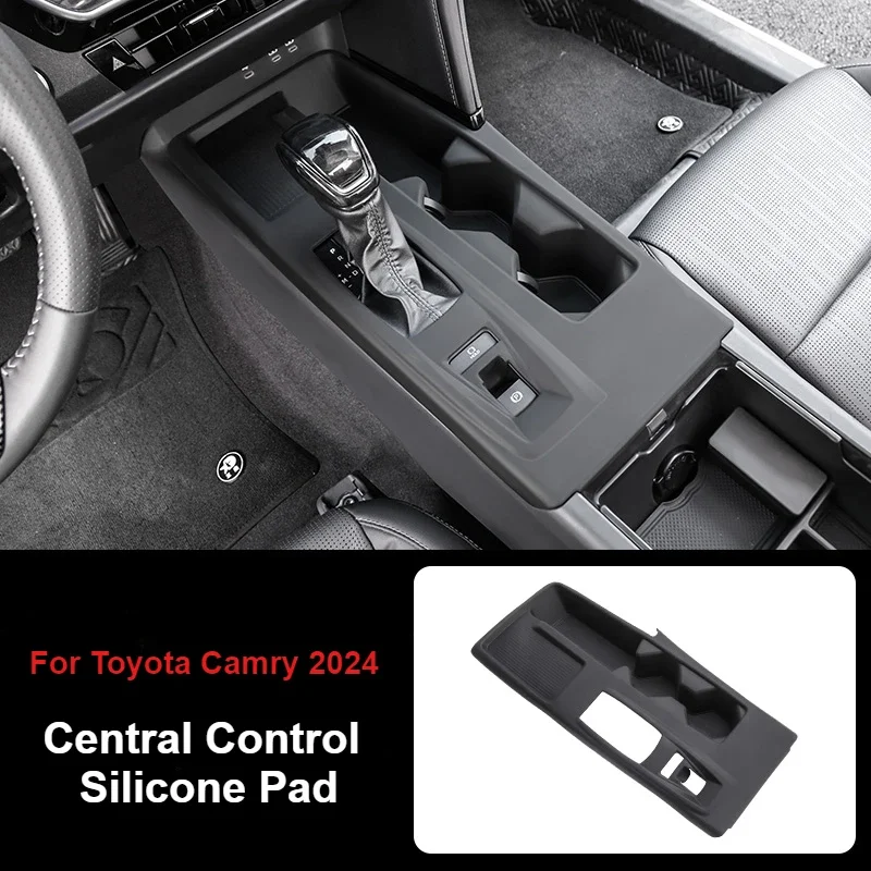 Central Contral Gear Shift Panel Silicone Pad Anti-Scratch Waterproof Water Cup Holder Mats For Toyota Camry 2024 Accessories