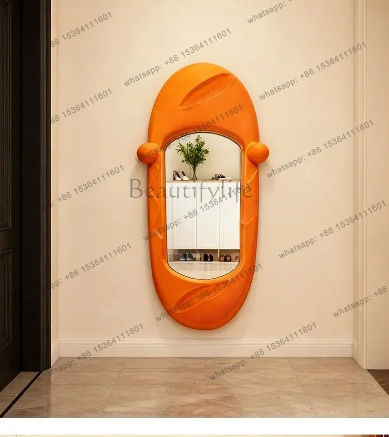 YJ Nordic creative full-length mirror French oval art wall hanging special-shaped decoration designer model fashion