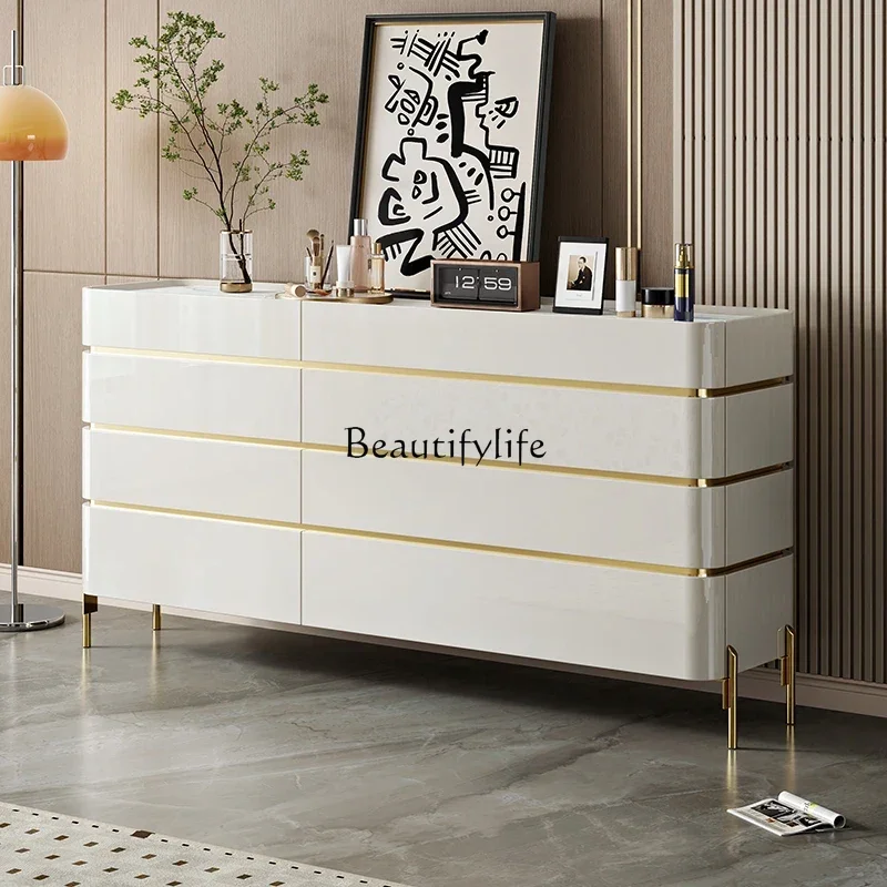 

Light luxury solid wood chest of drawers, bedroom, bedside cabinet, eight-bucket cabinet, living room storage, baking paint
