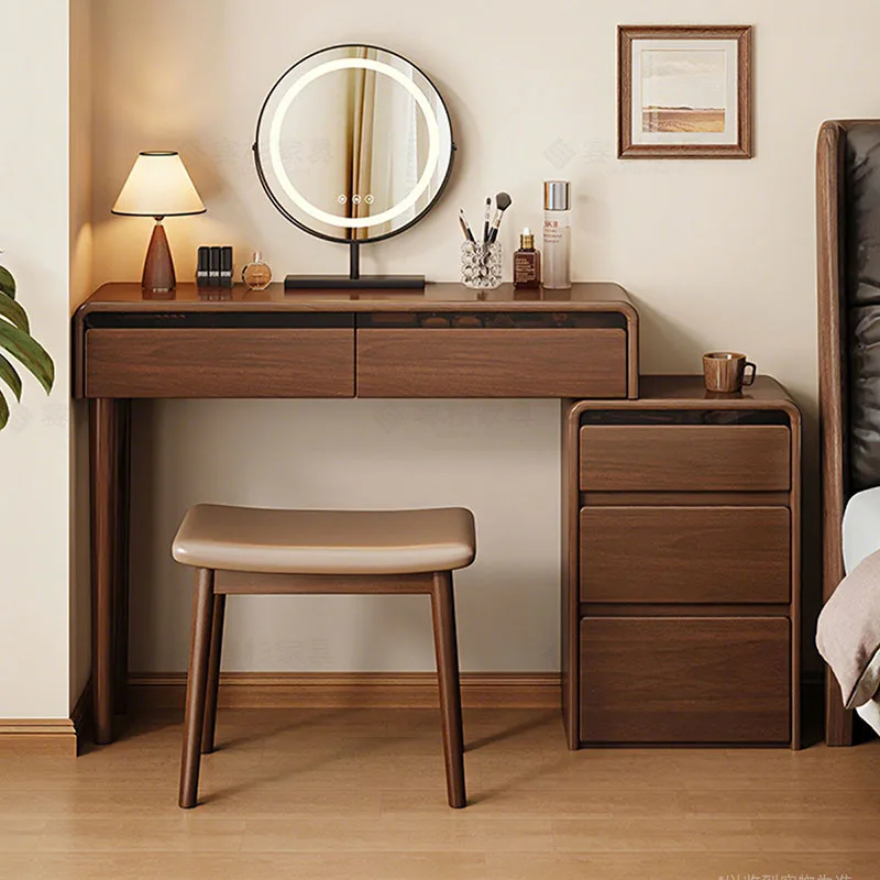 Modern Coffee Vanity Table Makeup Bedroom Storage Organizer Drawers Dressing Table Wood Girl Penteadeira Lounge Suite Furniture