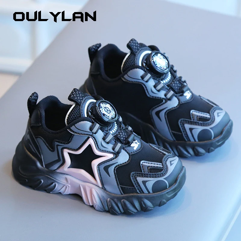 

Кроссовки Fashoin Детские эластичные, Повседневные Дышащие, с вращающимся рисунком звезд, для мальчиков и девочек, беговая Обувь