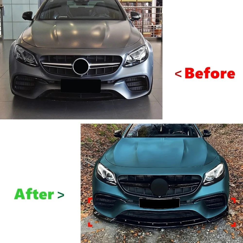 

For Mercedes-Benz E-Class W213 E63 AMG 2016-2020 Front Bumper Lip Spoiler Splitter Diffuser BodyKit Tuning ABS Protector Cover