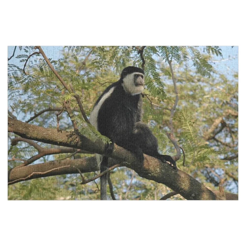 

Colobus Monkey Siting on Acacia Tree, Etiopia, Africa Jigsaw Puzzle Custom Child Baby Wooden With Photo Puzzle
