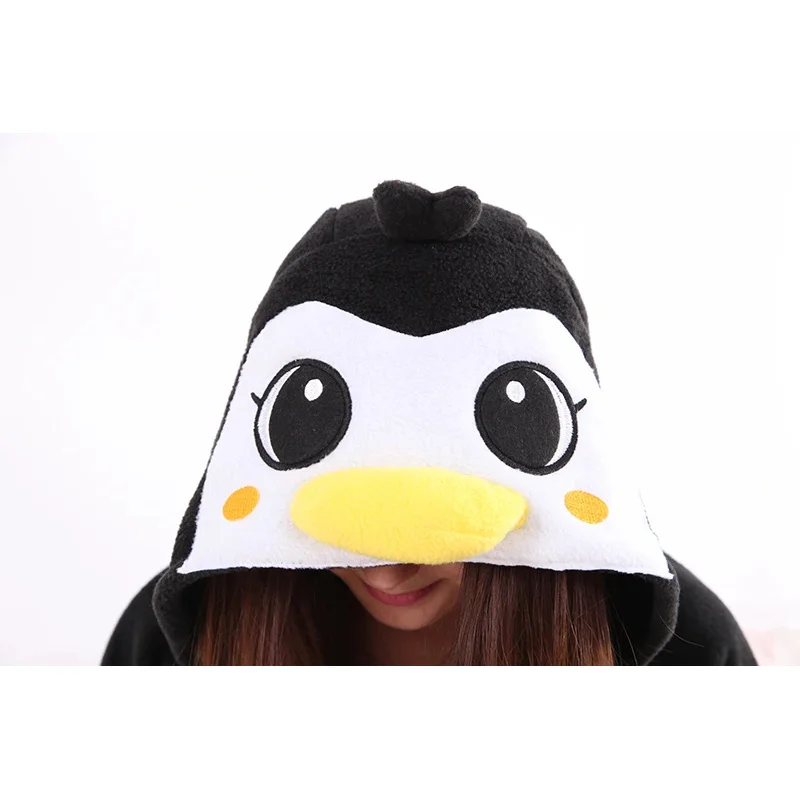 Kigurumi Penguin Black Onesies Unisex Sleepsuit Adult Pajamas Cosplay Costumes Animal Onesie Sleepwear Jumpsuit For Male Famale