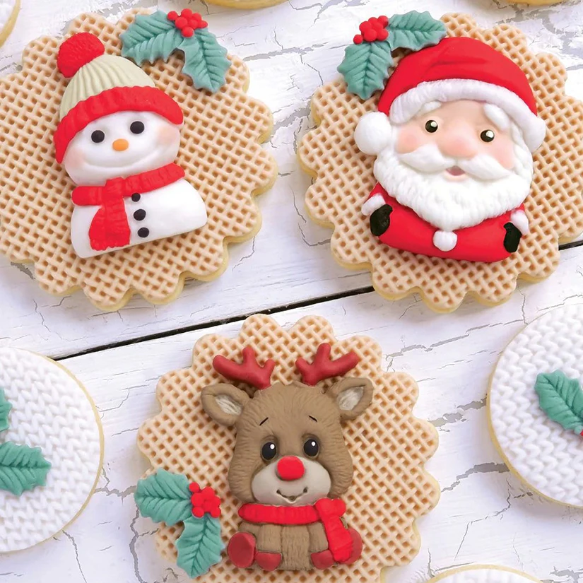 Santa Claus Snowman Reindeer Christmas Silicone Sugarcraft Mold Cupcake Baking Mould Fondant Cake Decorating Tools