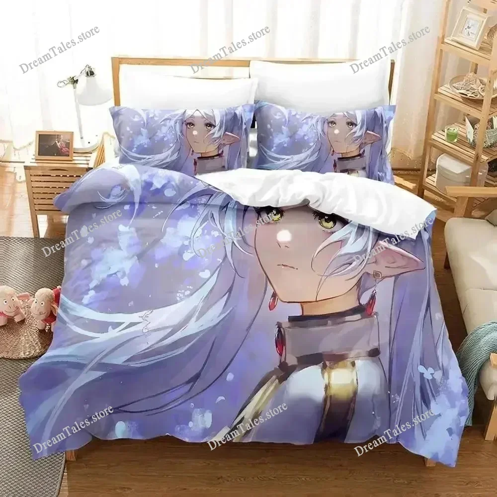 

3D Printed Anime New Frieren Bedding Set Boys Girls Twin Queen Size Duvet Cover Pillowcase Bed Kids Adult Home Textileextile