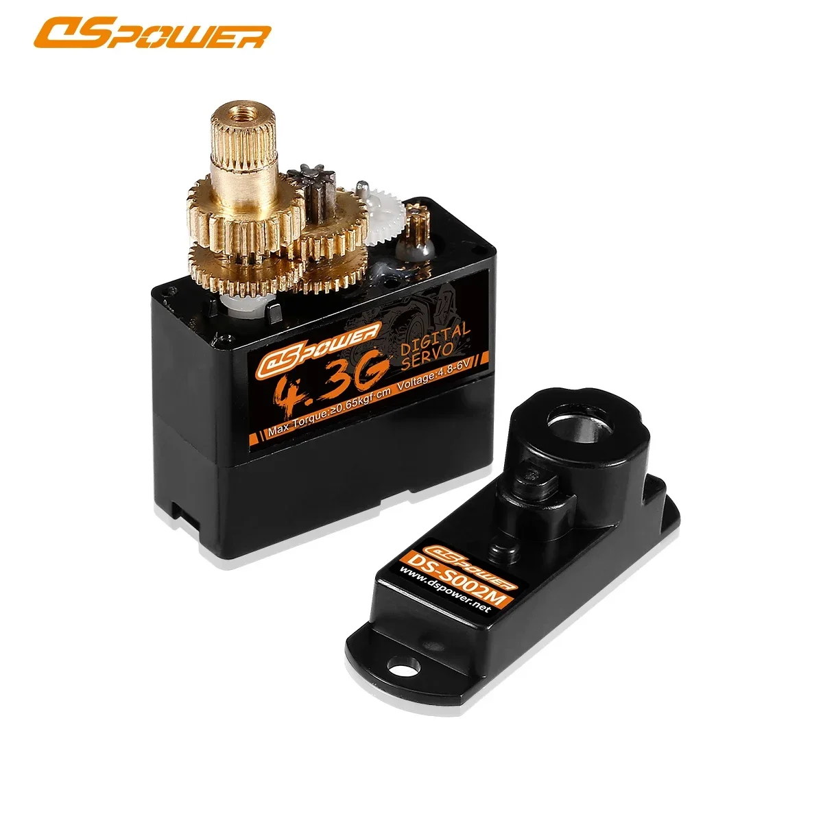 DSPOWER 4.3g Coreless Copper Gear Micro Servo w/ Extension Cable JR RC Parts for 1/24 RC Car Model Plane Boat Fix-wing Drone