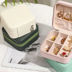 Mini Portable Jewelry Organization Display Travel Jewelry Zipper Storage Boxes Earrings Necklace Ring Mini Jewelry Box