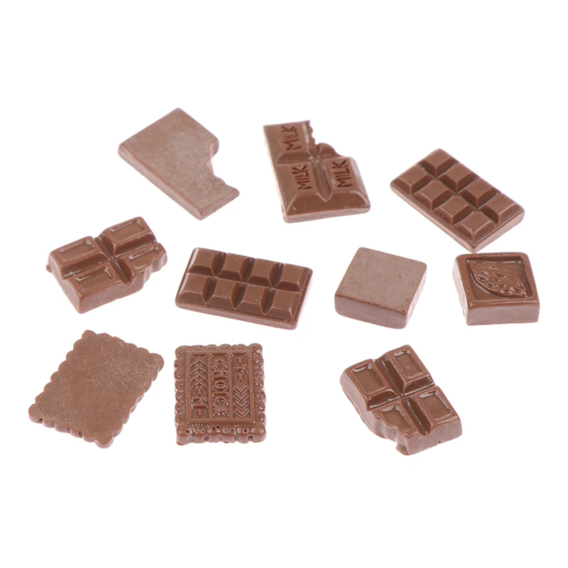 10Pcs Dollhouse Miniature Coffee Chocolate Snacks Candy Box Pretend Play Food Resin Accessories Diy Simulation Food Play