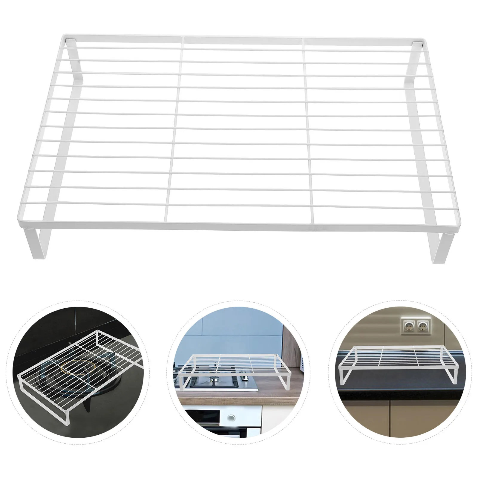 

Kitchen Gas Stove Cover and Induction Cooker Stand Metal Multilayer Storage Rack for Pots Plates Spices Organizer Countertop