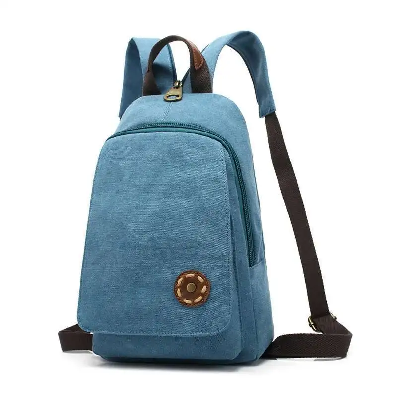 

Vintage Canvas Backpck Solid Color Multifunction Chest Bag for Men New Sports Backpack and Sling Fashion Bag