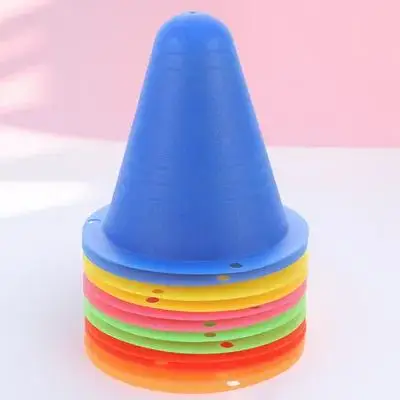 

12pcs Mini Sports Cones Bright Color Plastic Agility Training Markers Stackable Lightweight For Roller Skating Soccer Basketball